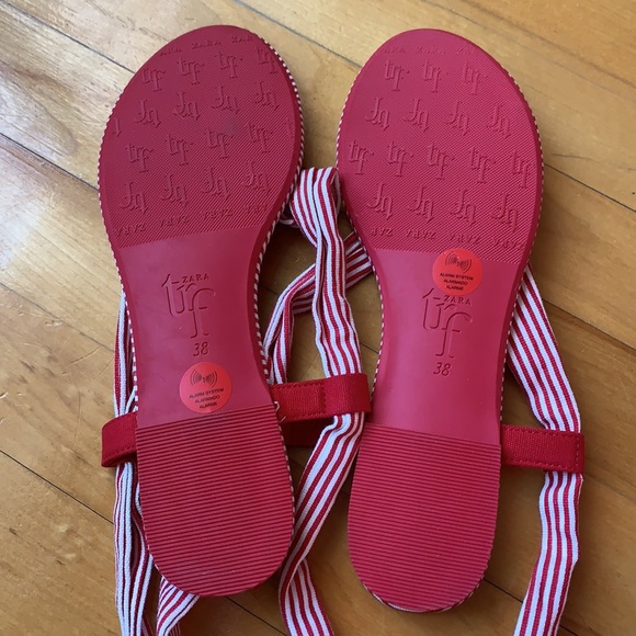 NWOT Zara Striped Sandals - Picture 4 of 5